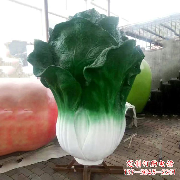 商丘玻璃钢招财植物白菜雕塑