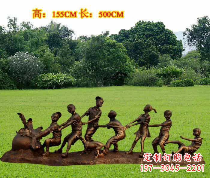 商丘拔萝卜人物铜雕1