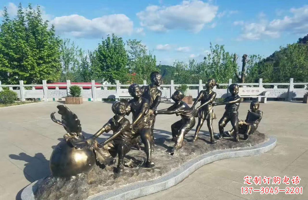 商丘拔萝卜人物铜雕112