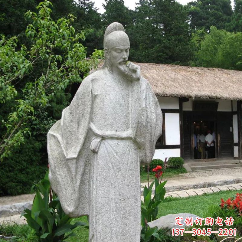 商丘白居易石雕塑像-公园景区中国古代历史文化名人雕塑