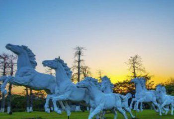 商丘新颖活力的马群雕塑奔跑的马