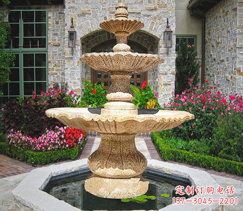 商丘别墅石雕喷泉 (2)