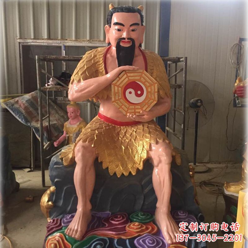 商丘伏羲玻璃钢彩绘神像