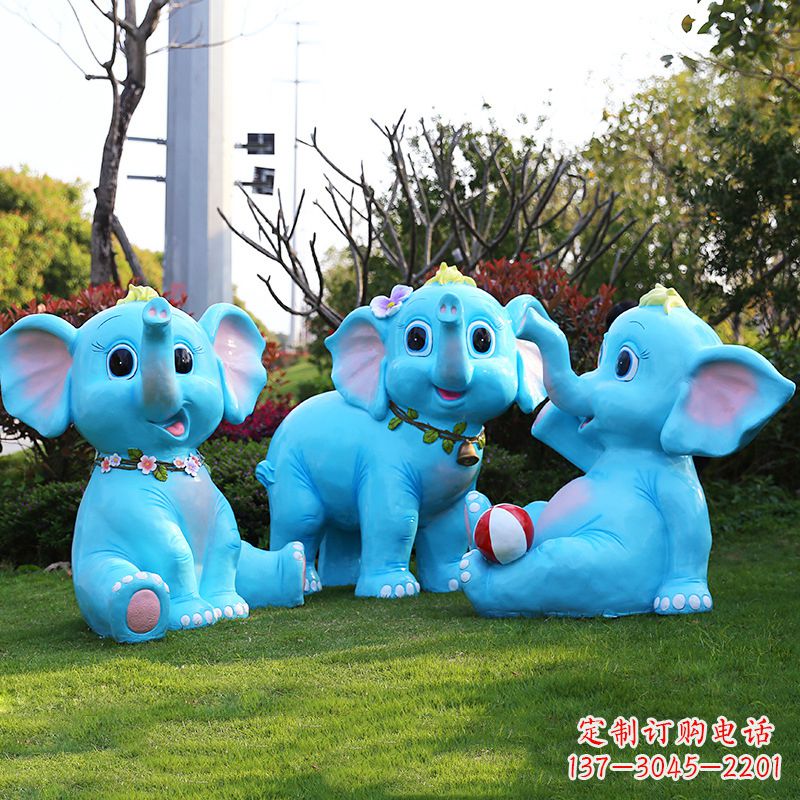 商丘玻璃钢大象雕塑精美的艺术品