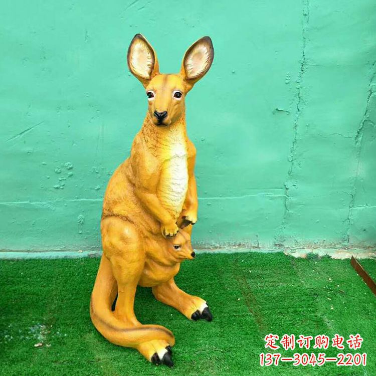 商丘玻璃钢袋鼠仿真雕塑