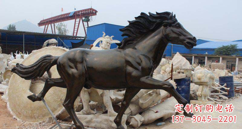 商丘玻璃钢仿铜马广场动物雕塑