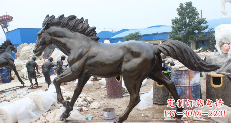 商丘玻璃钢仿铜马广场动物雕塑 (2)