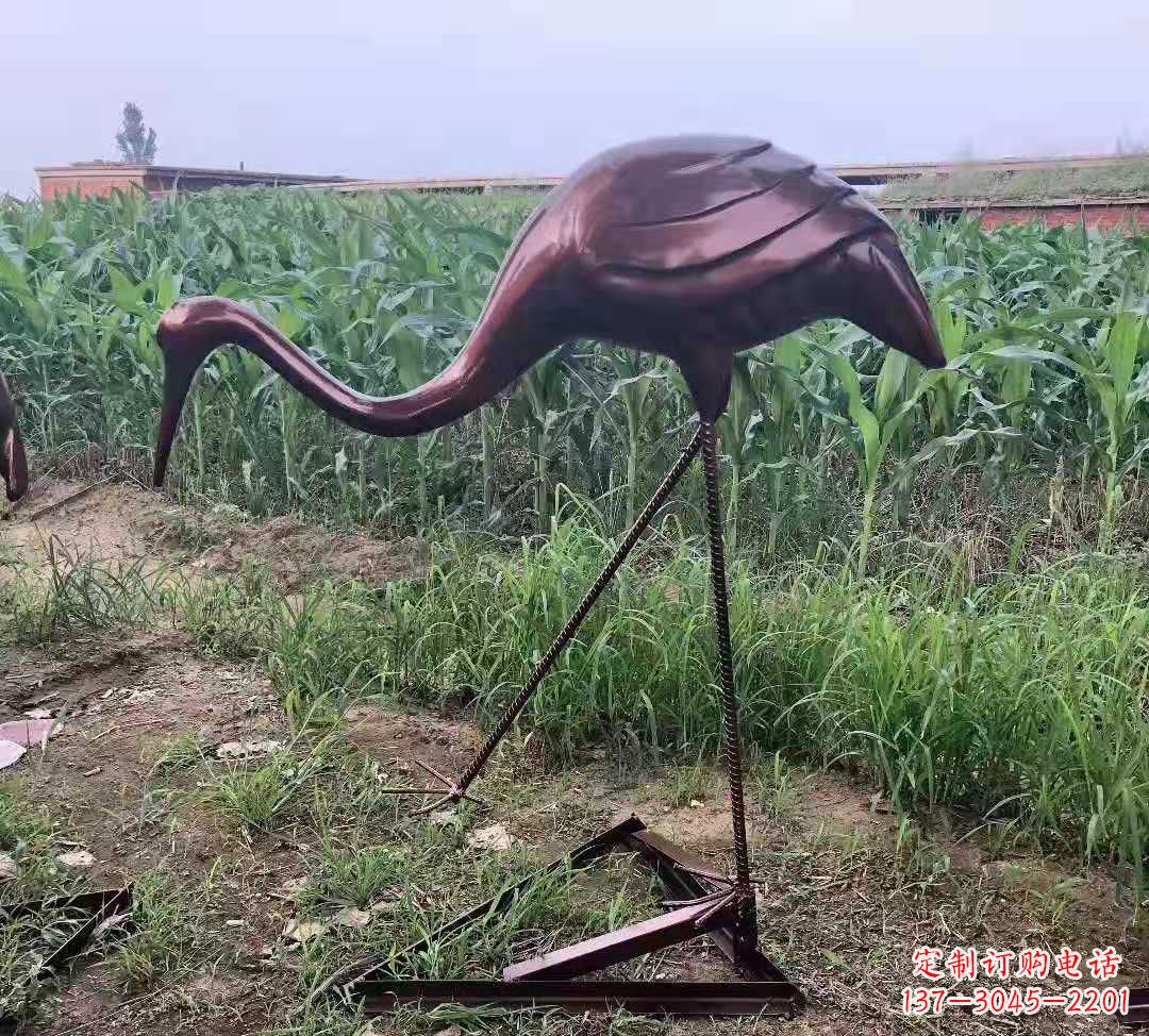 商丘玻璃钢仿铜仙鹤雕塑精美景观装饰