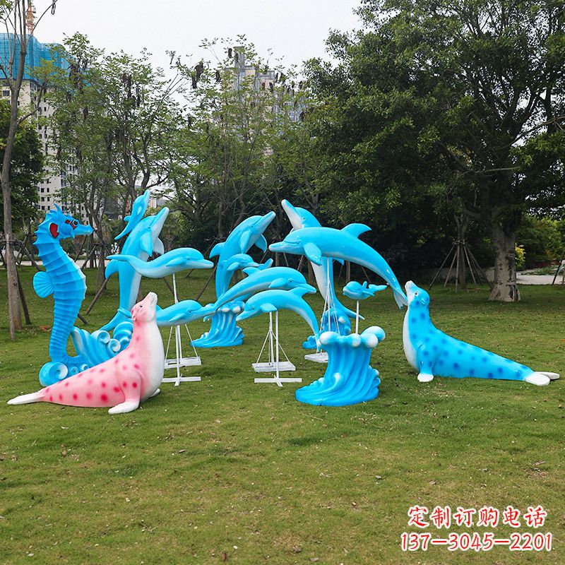 商丘玻璃钢海豚雕塑艺术的精美表现