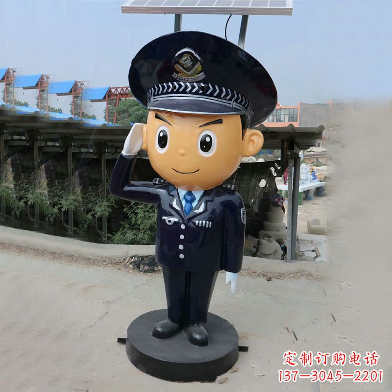 商丘警察雕塑守护社会和谐