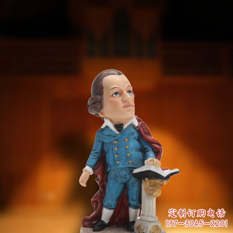 商丘玻璃钢卡通莫扎特雕塑