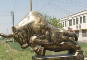 商丘黄铜斗牛雕像