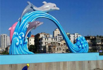 商丘玻璃钢大型海豚雕塑游泳馆游乐场的精彩缤纷