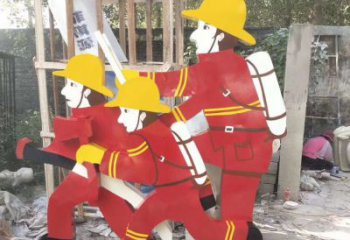 商丘玻璃钢消防员雕塑——精致的园林景观装饰