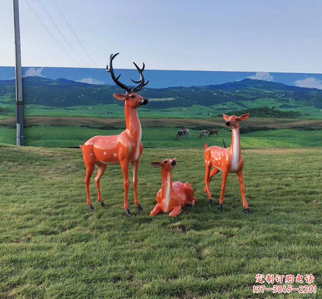 商丘玻璃钢鹿群雕塑