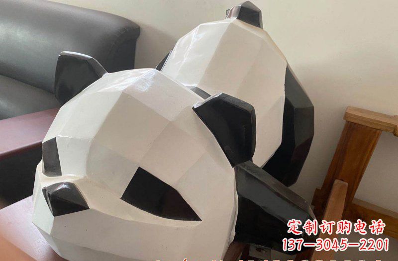 商丘玻璃钢切面熊猫雕塑