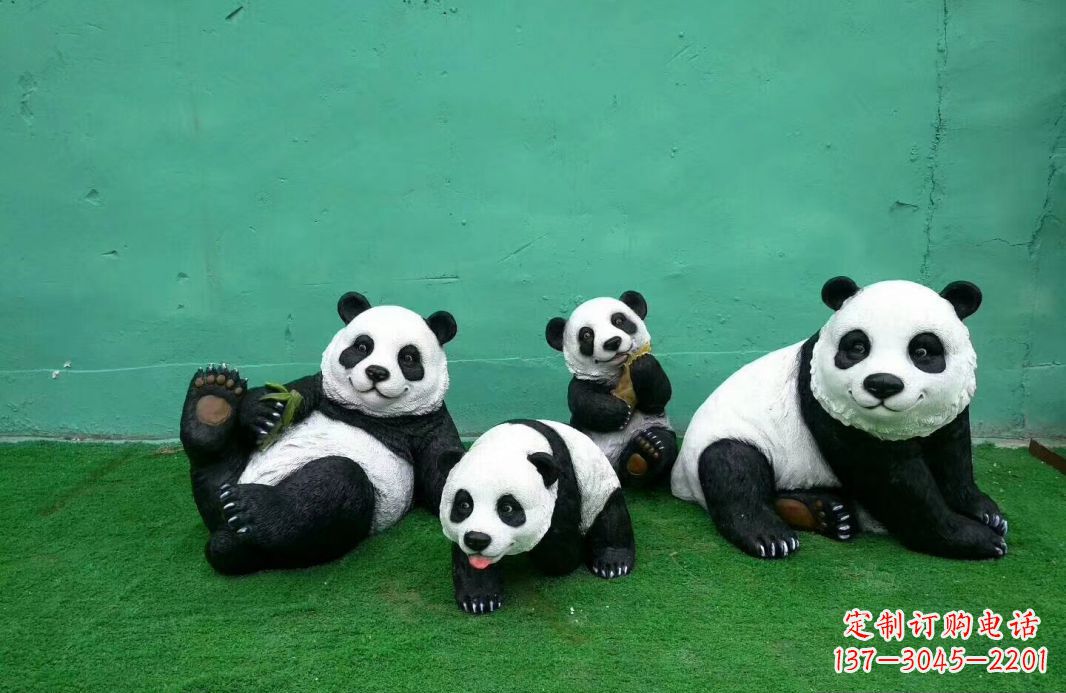 商丘玻璃钢熊猫雕塑传承中华文化