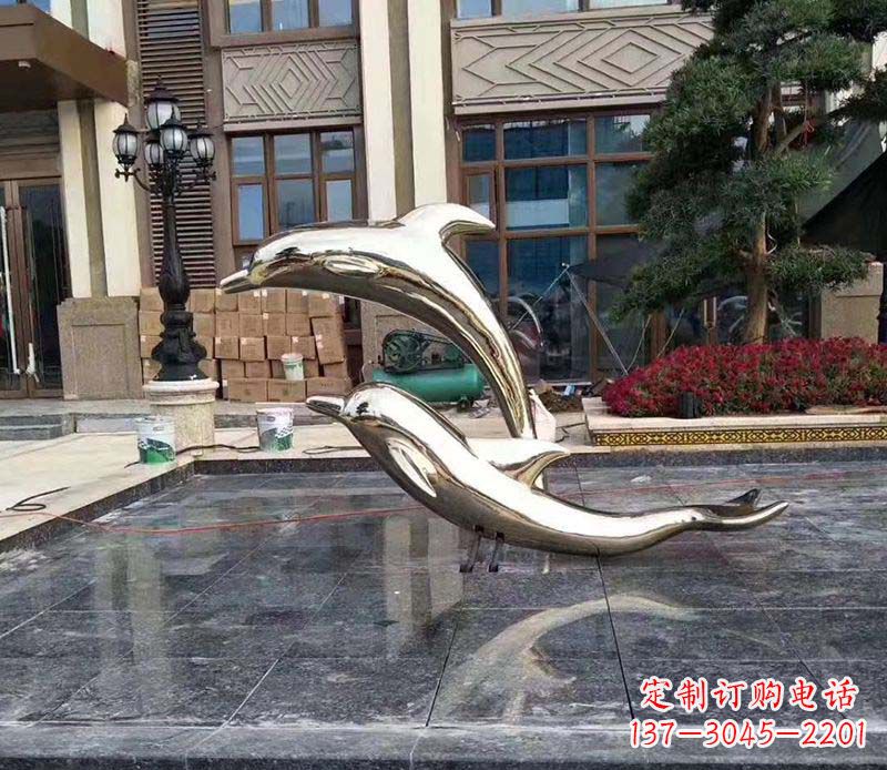 商丘不锈钢海豚雕塑——美丽的艺术礼物