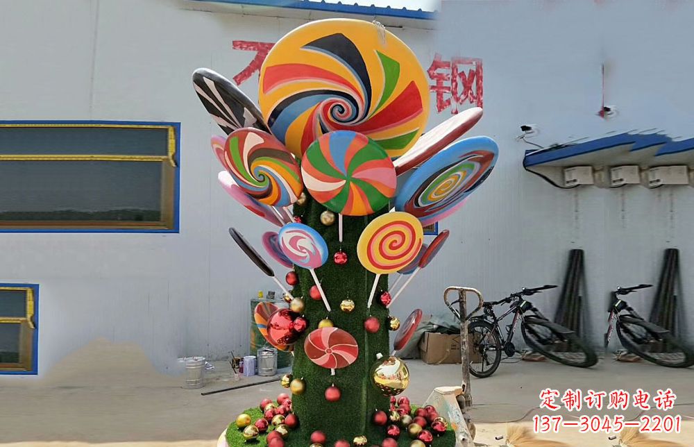 商丘不锈钢彩色棒棒糖景观雕塑