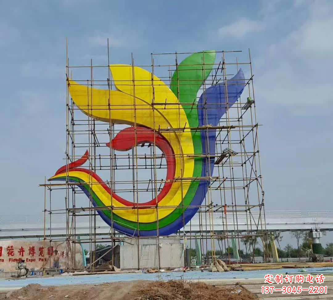 商丘不锈钢彩色凤凰雕塑传承文化,融合美感