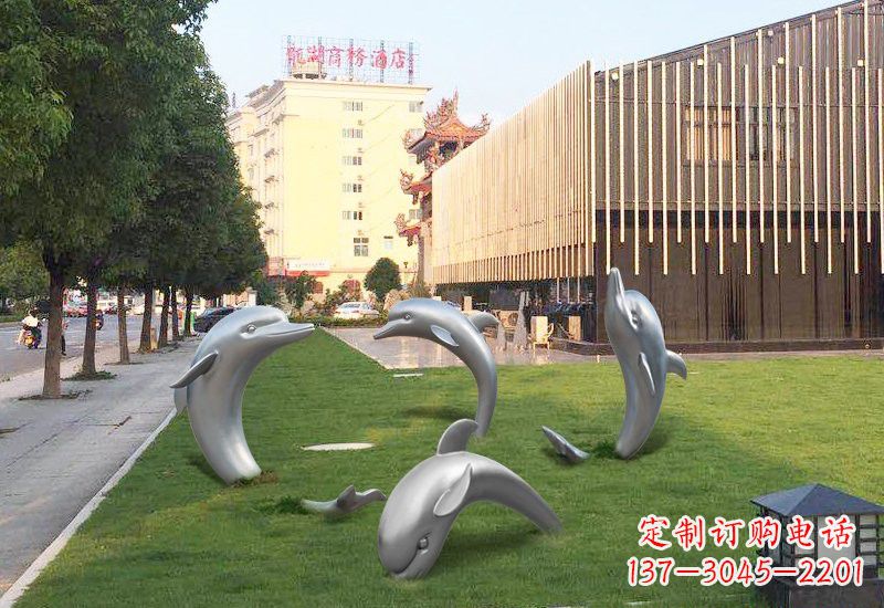 商丘不锈钢海豚雕塑艺术与环保的完美结合