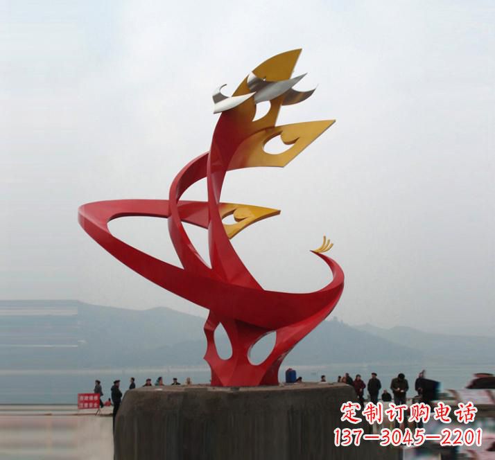 商丘不锈钢城市抽象凤凰雕塑