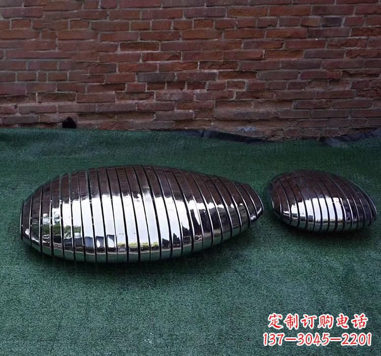 商丘不锈钢城市镜面鹅卵石雕塑
