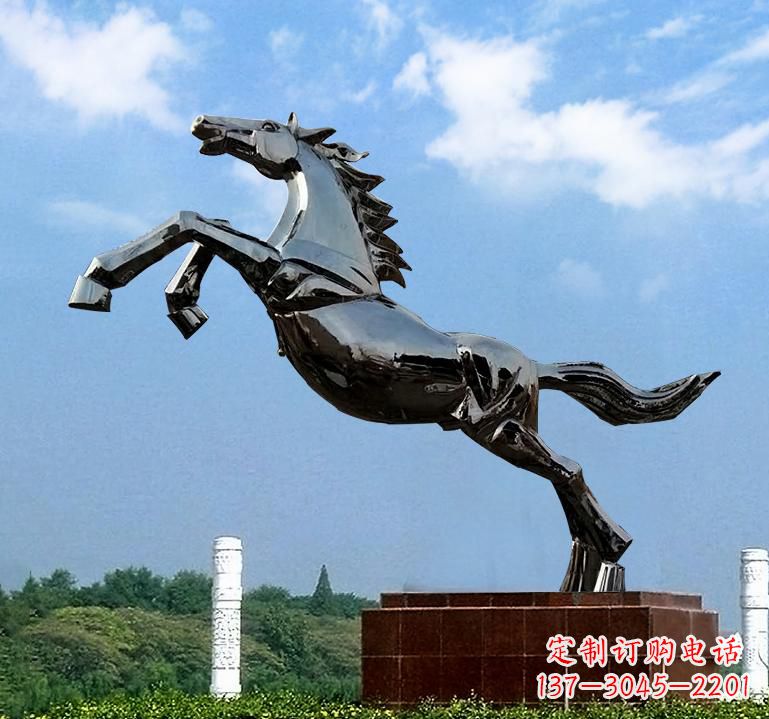 商丘不锈钢城市艺术奔马雕塑