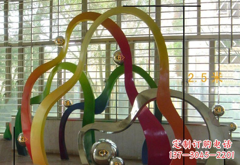 商丘不锈钢抽象彩色假山雕塑