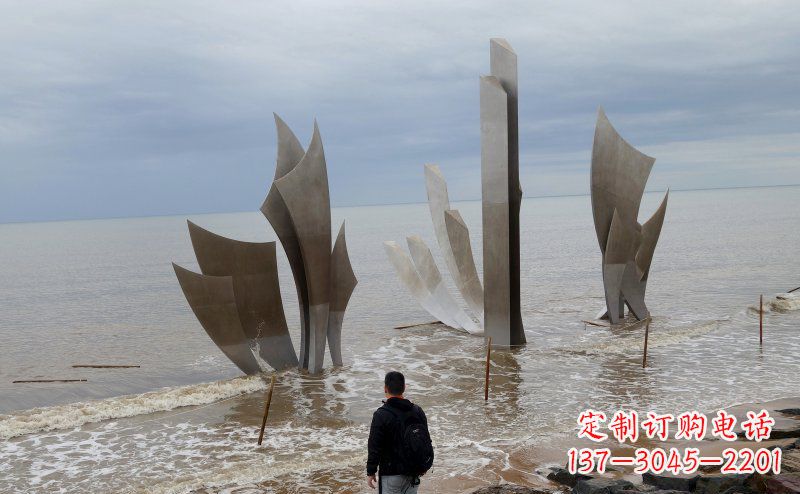 商丘不锈钢船帆海边景观雕塑