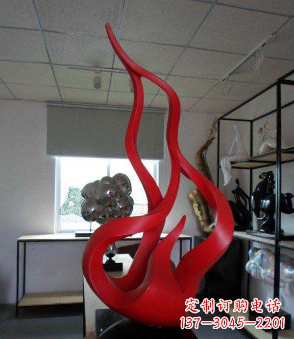 商丘精致不锈钢火苗雕塑