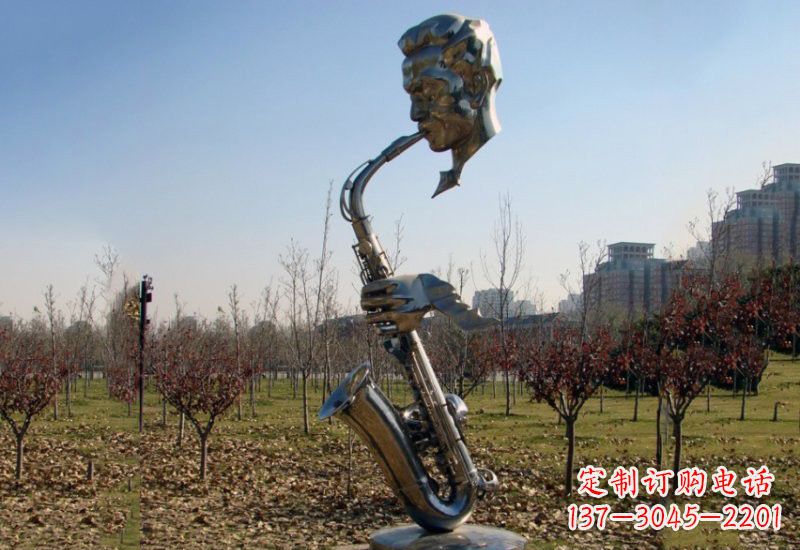 商丘不锈钢抽象吹萨克斯人物雕塑