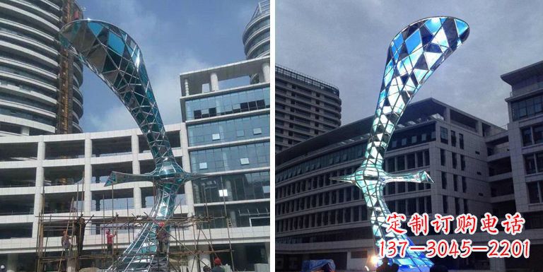 商丘大雁景观雕塑——精美不锈钢艺术品