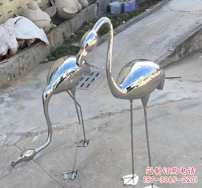商丘不锈钢抽象动物鹤雕塑