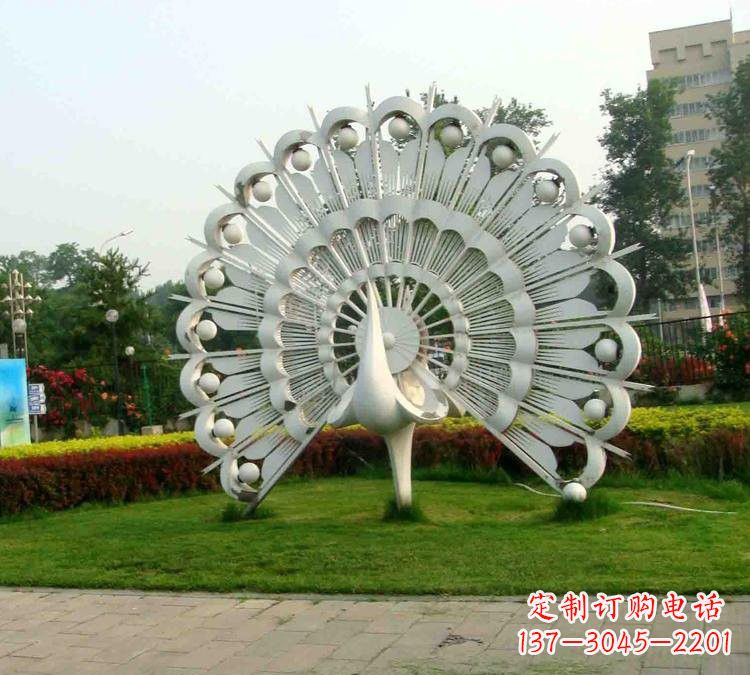 商丘不锈钢抽象动物孔雀雕塑
