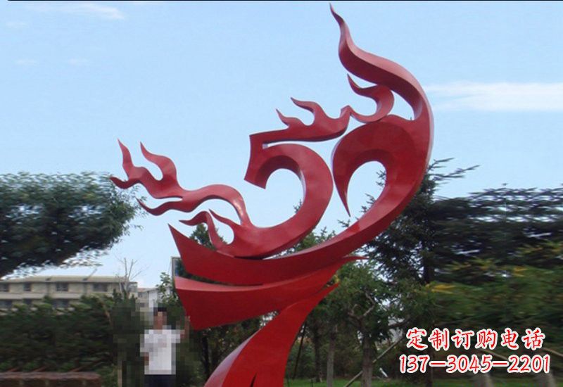 商丘不锈钢抽象凤凰涅槃景观雕塑
