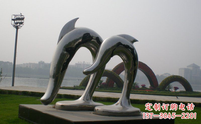 商丘精美不锈钢海豚雕塑