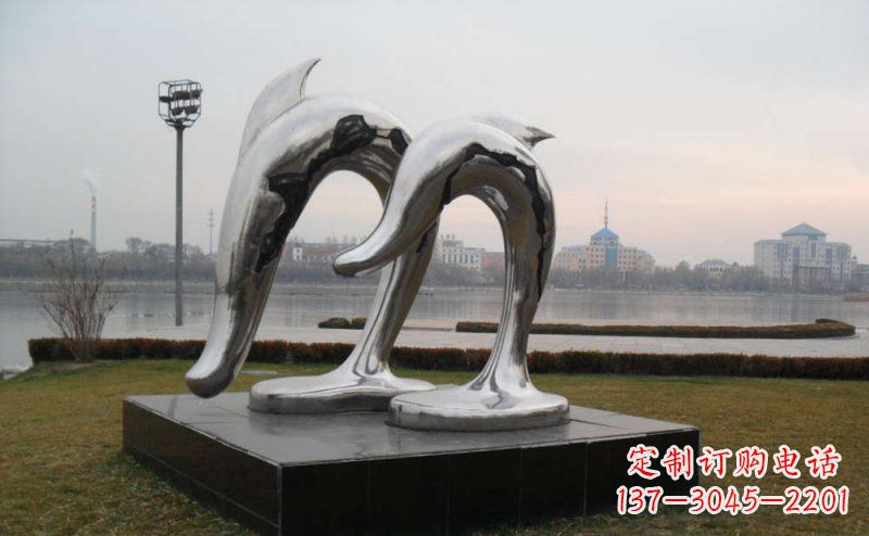 商丘精致的不锈钢海豚雕塑