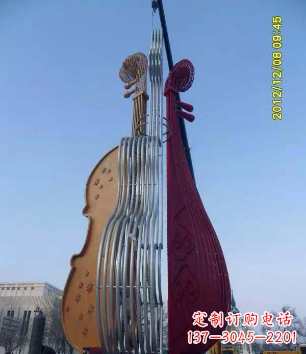 商丘不锈钢抽象琵琶雕塑