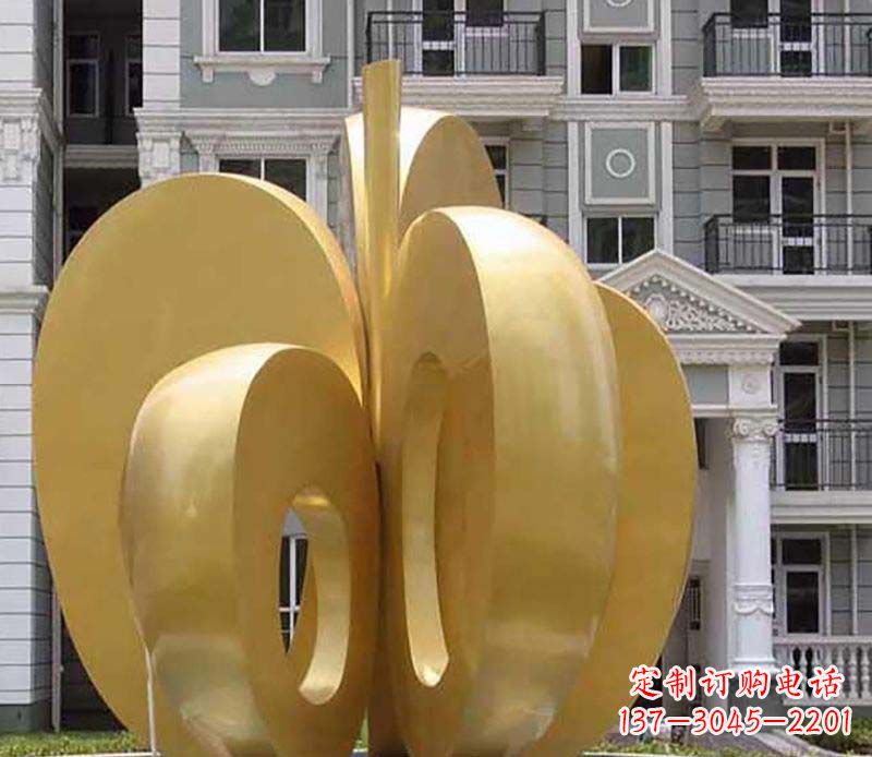 商丘不锈钢苹果雕塑极具视觉震撼力