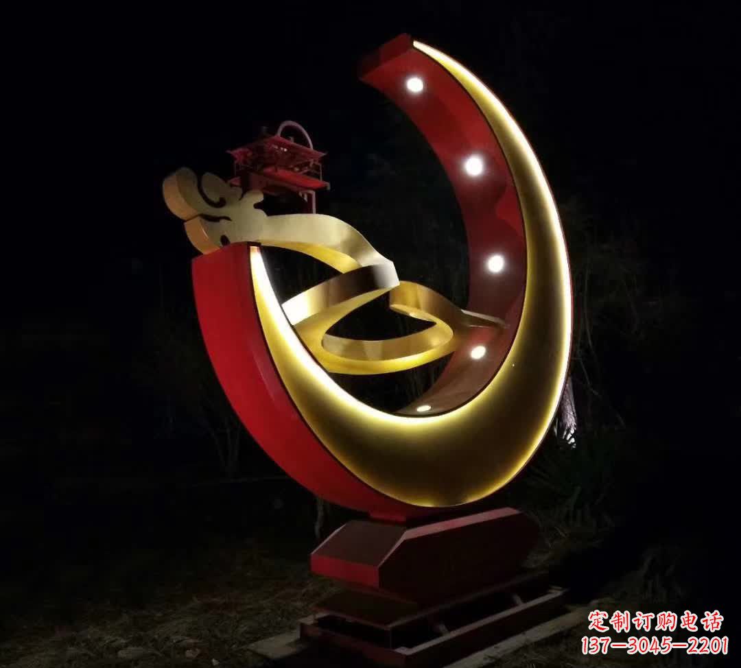 商丘不锈钢月亮雕塑静谧中的经典之美