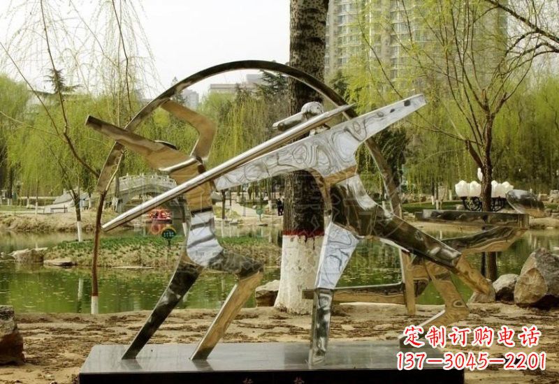 商丘不锈钢抽象运动员雕塑