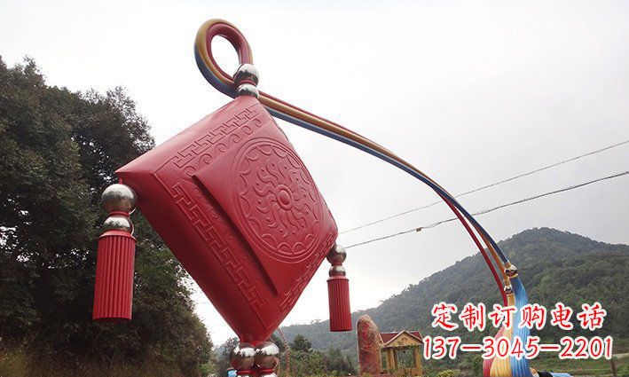 商丘不锈钢抽象中国结拱门雕塑