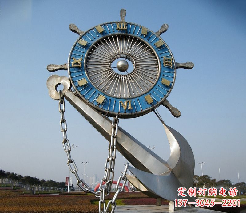商丘不锈钢船舵雕塑 广场