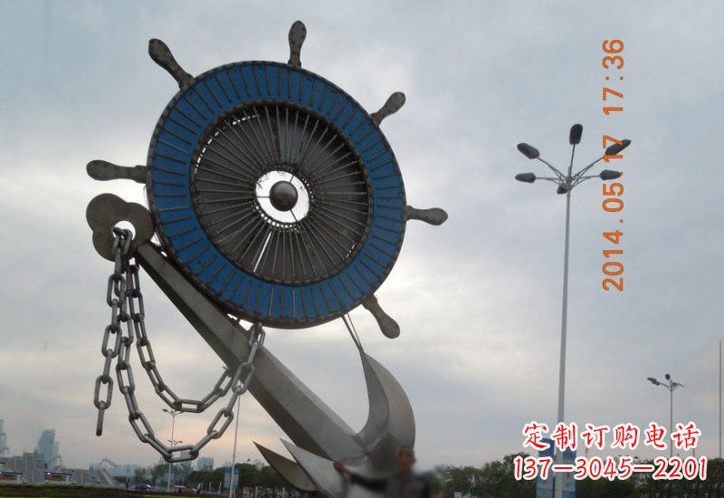 商丘不锈钢船舵船锚雕塑