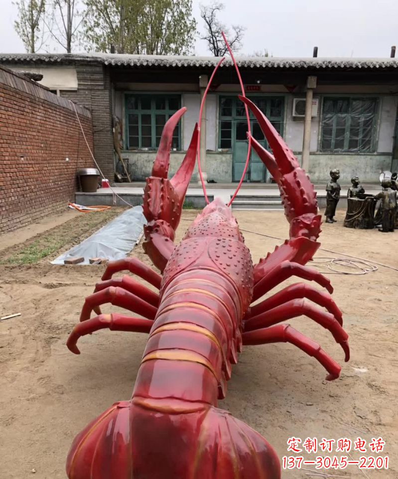 商丘不锈钢大龙虾雕塑雕塑之美