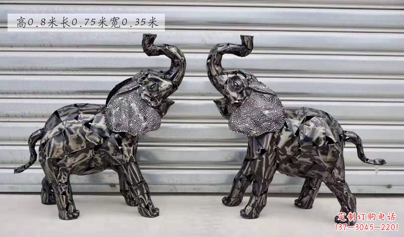 商丘不锈钢大象雕塑精美的摆件装饰