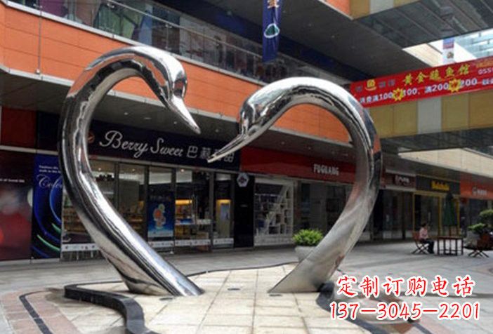 商丘不锈钢大型抽象天鹅雕塑