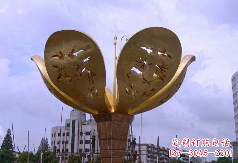 商丘大型不锈钢紫荆花雕塑