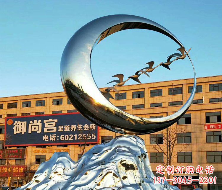 商丘不锈钢大雁雕塑精美的艺术之作